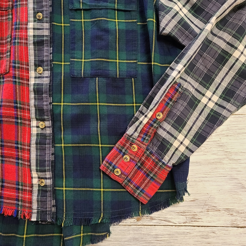 Free People Small Patchwork Christmas Tartan Plai… - image 5